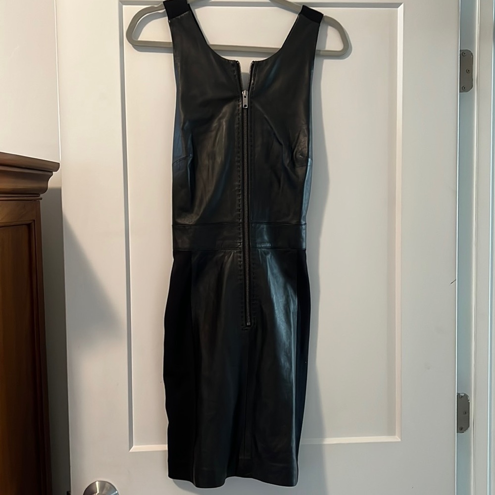Leather/Ponte DKNY dress